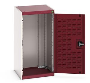 40010068.** cubio cupboard with louvre doors. WxDxH: 525x525x1000mm. RAL 7035/5010 or selected